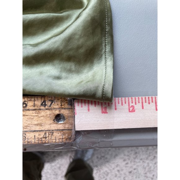 Verge Girl Midi Slip Dress Women 12 Satin Green Summer Beach Intimate Casual NEW - Picture 5 of 7